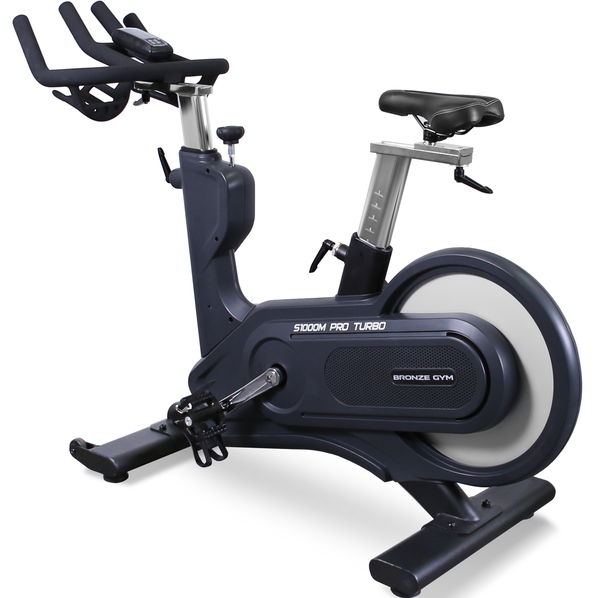 Спин-байк с консолью профессиональный BRONZE GYM S1000M PRO TURBO