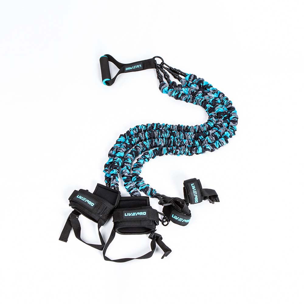 Тренажер-амортизатор LIVEPRO Double Combat Trainer набор, черный/синий