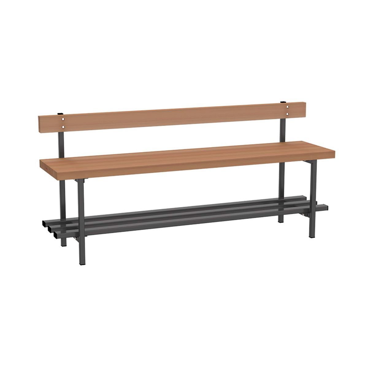 Скамья для раздевалок со спинкой 1,5 м ZAVODSPORTA